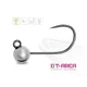 DELPHIN - Jigová hlavička T-AREA BL Volfrámový jig strieborný 5 ks veľ. 6 0,9 g 4,6 mm