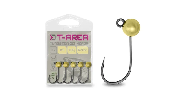 DELPHIN - Jigová hlavička T-AREA BL Volfrámový jig zlatý 5 ks veľ. 4 1,5 g 5,5 mm