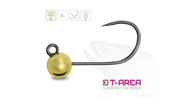 DELPHIN - Jigová hlavička T-AREA BL Volfrámový jig zlatý 5 ks veľ. 4 2,2 g 6,4 mm