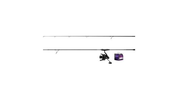 DELPHIN - Kaprársky set Prút CorsaBLACK NERO 3,6 m 3 lb 2 diely + Navijak 6T + Vlasec 0,30 mm