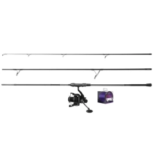 DELPHIN - Kaprársky set Prút CorsaBLACK NERO 3,6 m 3 lb 3 diely + Navijak 8T + Vlasec 0,30 mm