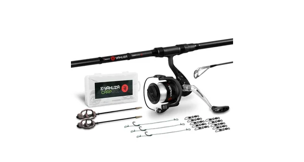 DELPHIN - Kaprársky Set Prút Yakuza 3,6 m 3 lb 3 diely + Navijak 6T