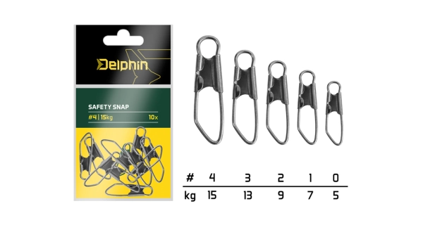 DELPHIN - Karabínka Safety Snap veľ. 2 9 kg 10 ks