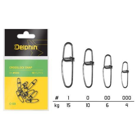 DELPHIN - Karabínky Crosslock Snap C-03 BN 10 ks veľ. 00