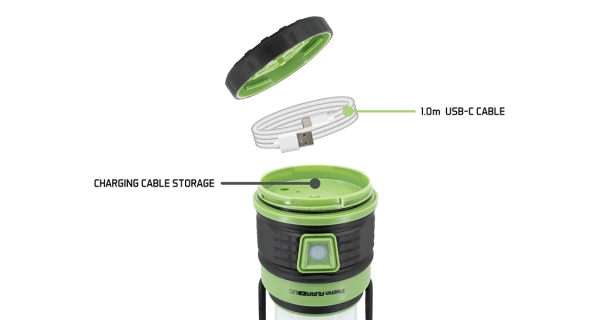 DELPHIN - Kempová lampa Aura + UC 8,5 W 5400 mAh