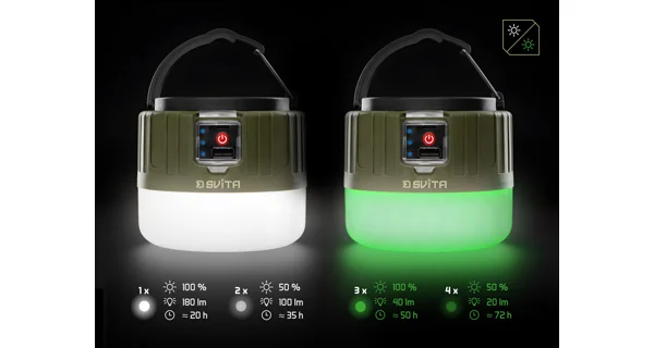 DELPHIN - Kempová lampa s ovládačom SVITA