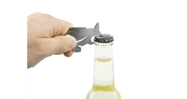 DELPHIN - Kľúčenka s otváračom na fľaše Carpener Strieborná