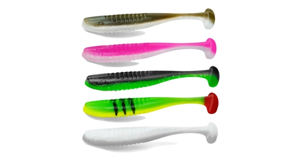 DELPHIN - Mix nástrah Zandera UVs Yeti Booty Candy Perchy Forester 12 cm 5 ks