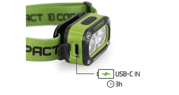 DELPHIN - Nabíjacia čelovka Compact 3W 120lm 1200mAh