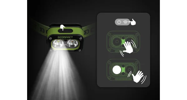 DELPHIN - Nabíjacia čelovka Compact 3W 120lm 1200mAh