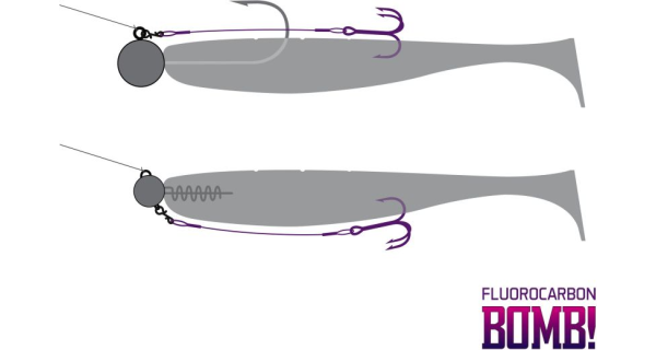 DELPHIN - Náväzce Bomb! Twisto Rigs Fluorocarbon veľ. 8 6 cm 3 ks
