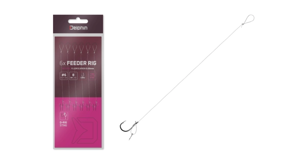 DELPHIN - Náväzec bez protihrotu FLR D-Rig veľ. 6 0,22 mm 8 cm 6 ks