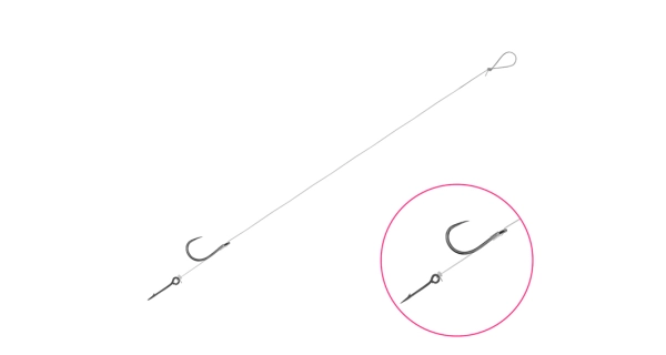 DELPHIN - Náväzec bez protihrotu FLR Sting veľ. 8 8 cm 7 mm 0,22 mm 6 ks