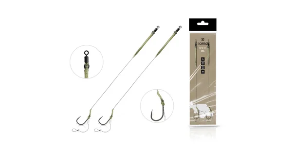 DELPHIN - Náväzec sCAMO Boilie Rig veľ. 4 25 lb 20 cm 2 ks