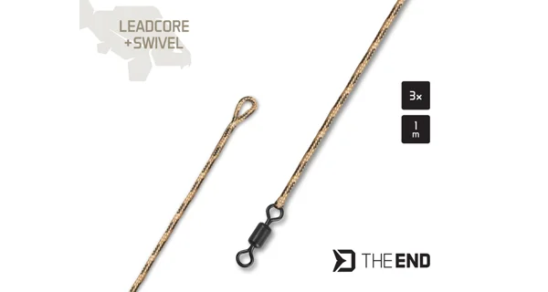 DELPHIN - Náväzec TheEND Leadcore + Swivel 1 m 3 ks