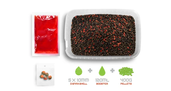 DELPHIN - Pelety Reaxe Ready&Go Pellet Box 400 g + Booster a wafters Fr. Klobása Chilli