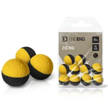 DELPHIN - Penové plávajúce boilies TheEND Zig Rig Čierno-žlté 12 mm 10 ks