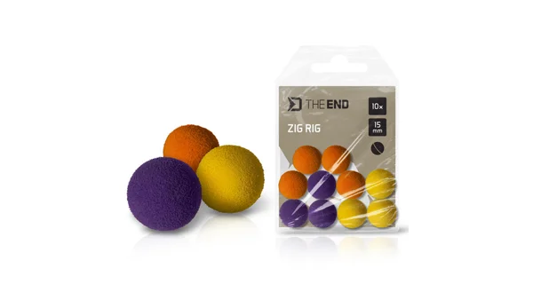 DELPHIN - Penové plávajúce boilies TheEND Zig Rig Mix farieb 12 mm 10 ks