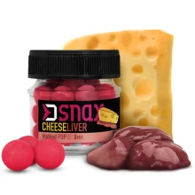 DELPHIN - Plávajúce boilie D SNAX POP 12 mm 20 g Syr Pečeň