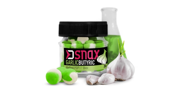 DELPHIN - Plávajúce boilie D SNAX POP 5,5 mm 20 g Cesnak Butyric