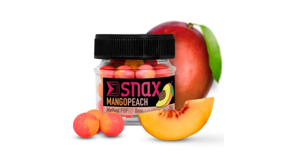 DELPHIN - Plávajúce boilies D SNAX POP 12 mm 20 g Mango Broskyňa