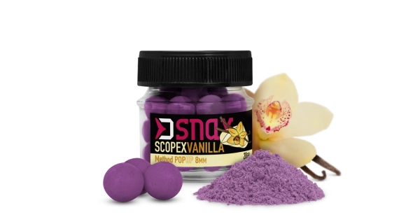 DELPHIN - Plávajúce boilies D SNAX POP 8 mm 20 g Scopex Vanilka