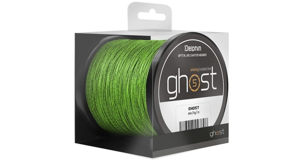 DELPHIN - Pletená šnúra Ghost 4+1 zelená 0,16 mm 18 lbs 600 m