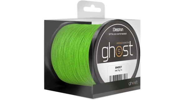 DELPHIN - Pletená šnúra Ghost 4+1 zelená 0,18 mm 20 lbs 200 m