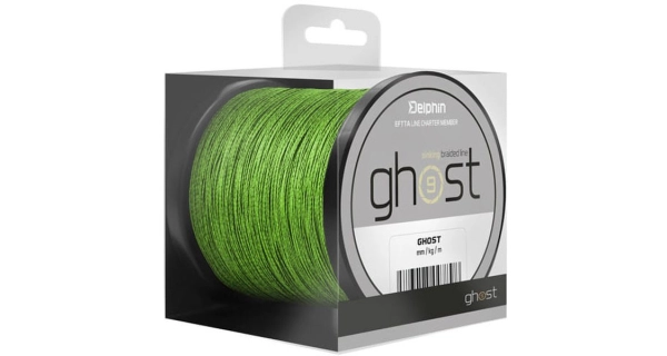 DELPHIN - Pletená šnúra Ghost 4+1 zelená 0,23 mm 30 lbs 600 m