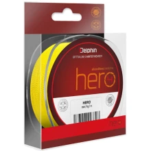 DELPHIN - Pletená šnúra Hero 4 Fluo žltá 0,12 mm 1000 m