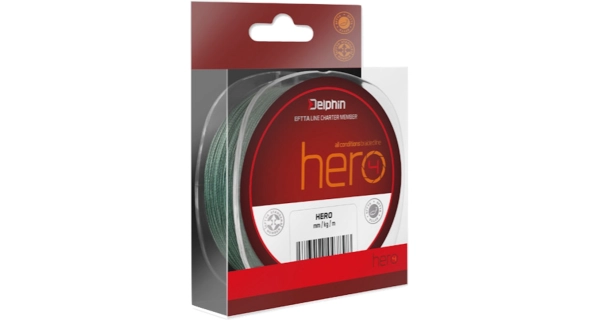 DELPHIN - Pletená šnúra Hero 4 Zelená 0,14 mm 300 m