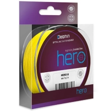 DELPHIN - Pletená šnúra Hero 8 Fluo žltá 0,12 mm 8,2 kg 117 m