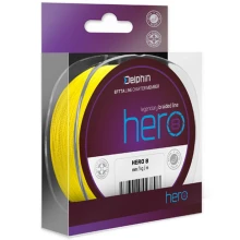 DELPHIN - Pletená šnúra Hero 8 Fluo žltá 0,16 mm 10,5 kg 117 m