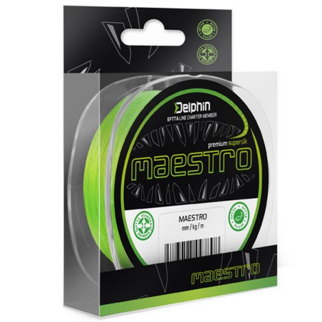 DELPHIN - Pletená šnúra Maestro fluo zelená 0,11 mm 7 kg 150 m