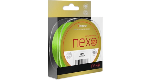 DELPHIN - Pletená šnúra Nexo 12 Fluo zelená 0,18 mm 28,6 lb 300 m