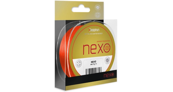 DELPHIN - Pletená šnúra Nexo 8 Fluo oranžová 0,25 mm 41,6 lb 130 m