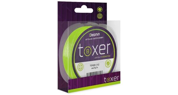 DELPHIN - Pletená šnúra Toxer Fluo zelená 0,14 mm 6,3 kg 150 m