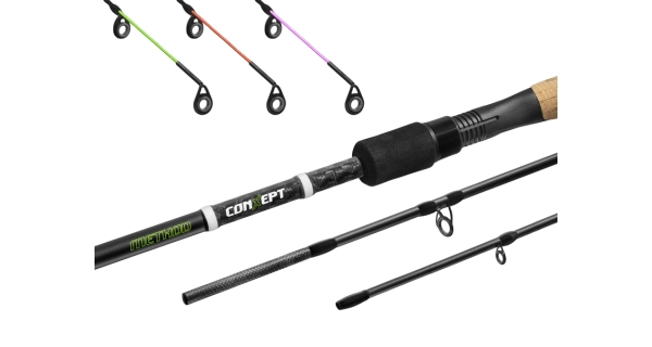 DELPHIN - Prút Method CONXEPT + 3 špičky 390 cm 60 g 3 diely