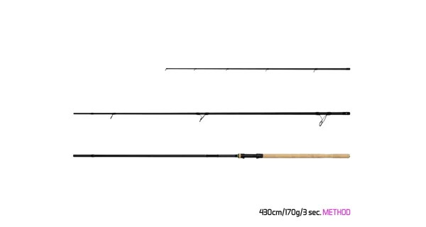 DELPHIN - Prút Reaxe Feeder Method 4,3 m 170 g 3 diely