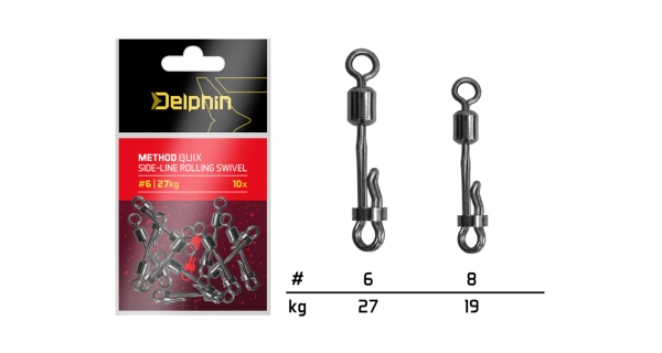 DELPHIN - Rýchloobratlík s poistkou Method QuiX 10 ks veľ. 6 27 kg