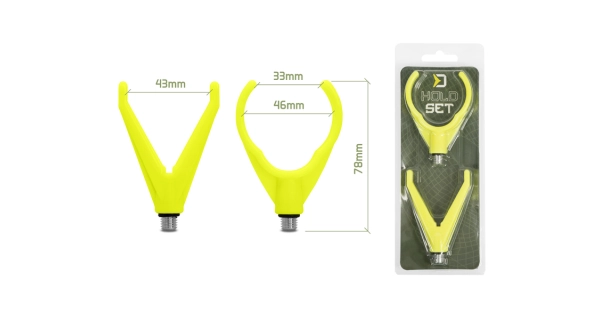 DELPHIN - Sada držiakov HoldSET Uni V+U Fluo Žltá