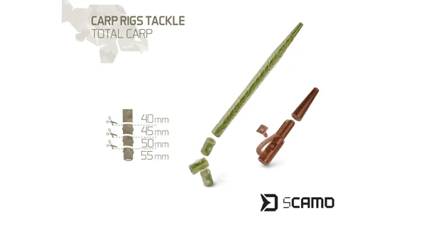 DELPHIN - Set kaprárskych montáží sCAMO Total CARP Závesky, prevleky, obratlíky a zarážky 10 setov