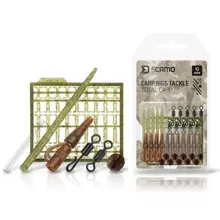 DELPHIN - Set kaprárskych montáží sCAMO Total CARP Závesky, prevleky, obratlíky a zarážky 10 setov