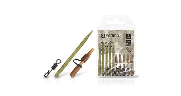 DELPHIN - Set závesky, prevleky a obratlíky sCAMO HeavyC + QuickS veľ. 4 + Tube 5 ks