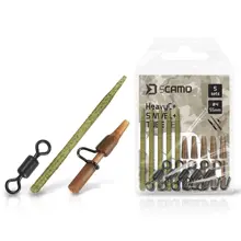 DELPHIN - Set závesky, prevleky a obratlíky sCAMO HeavyC + Swivel veľ. 4 + Tube 5 ks