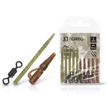 DELPHIN - Set závesky, prevleky a obratlíky sCAMO PinC + Swivel veľ. 4 + Tube 5 ks