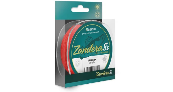 DELPHIN - Šnúra Zandera 8 150 m 0,14 mm červená