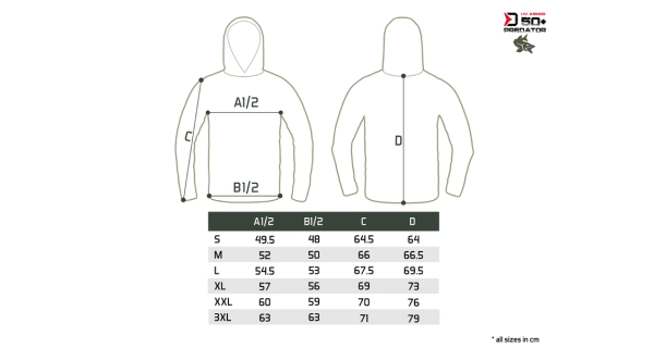 DELPHIN - Tričko s kapucňou UV Armor 50+ Predator veľ. 3XL