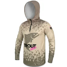 DELPHIN - Tričko s kapucňou UV ARMOR 50+ Trout veľ. 2XL