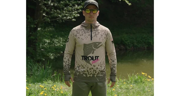 DELPHIN - Tričko s kapucňou UV ARMOR 50+ Trout veľ. L